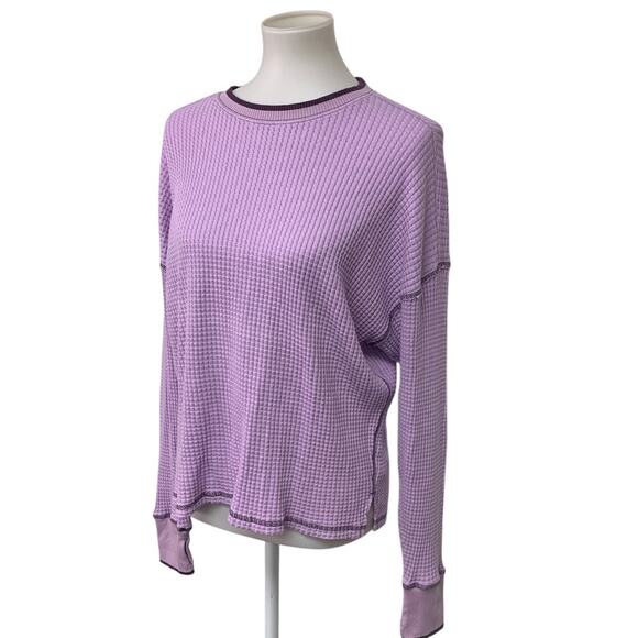 New Offline by Aerie Womens Small Cotton Blend Waffled Long Sleeve Crew Neck Top - Picture 1 of 7